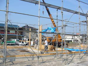 店舗新築工事③＜建方～屋根工事＞